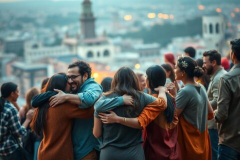 conexões, humanas, importância, amizade, relação